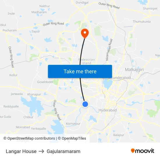 Langar House to Gajularamaram map