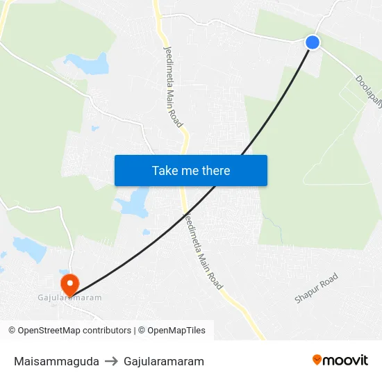 Maisammaguda to Gajularamaram map
