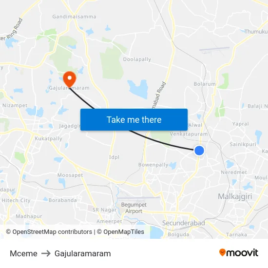 Mceme to Gajularamaram map