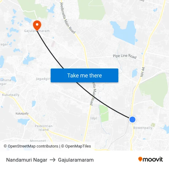 Nandamuri Nagar to Gajularamaram map