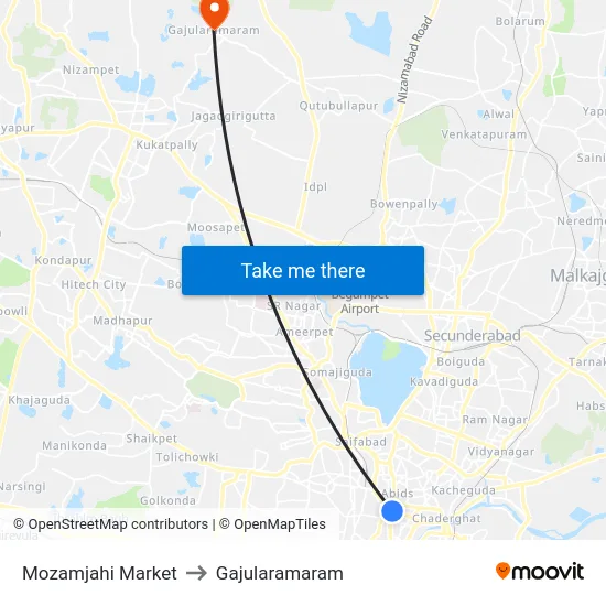 Mozamjahi Market to Gajularamaram map