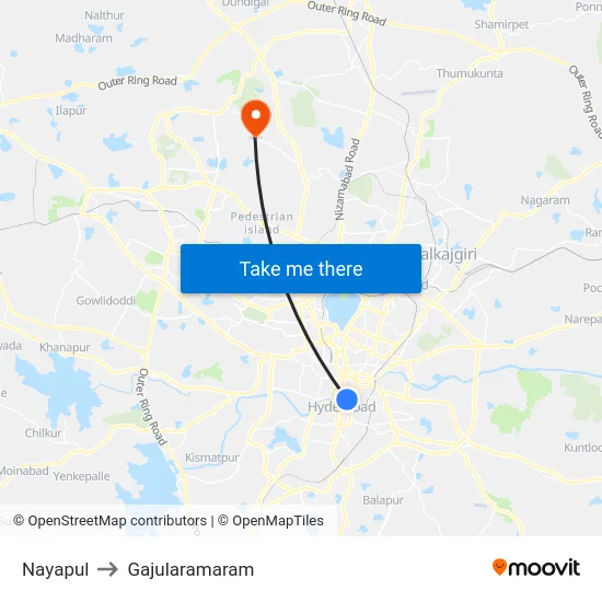 Nayapul to Gajularamaram map