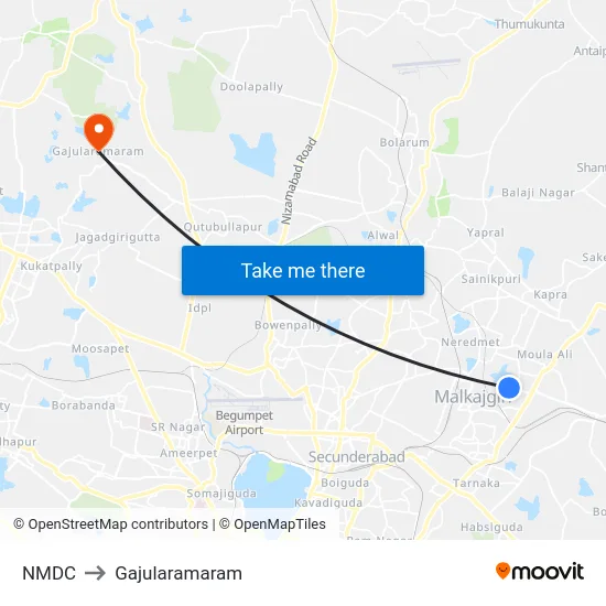 NMDC to Gajularamaram map