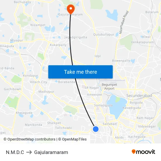 N.M.D.C to Gajularamaram map
