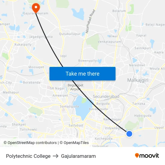 Polytechnic College to Gajularamaram map
