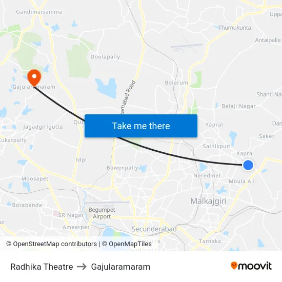 Radhika Theatre to Gajularamaram map