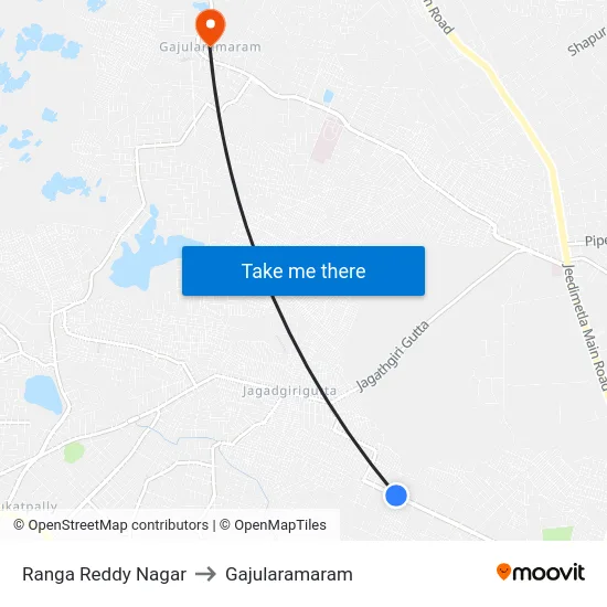 Ranga Reddy Nagar to Gajularamaram map