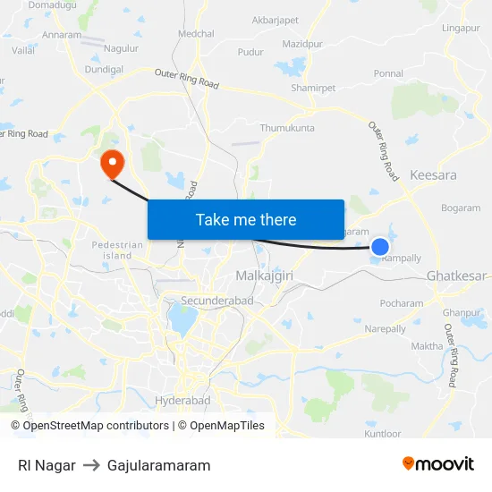 Rl Nagar to Gajularamaram map