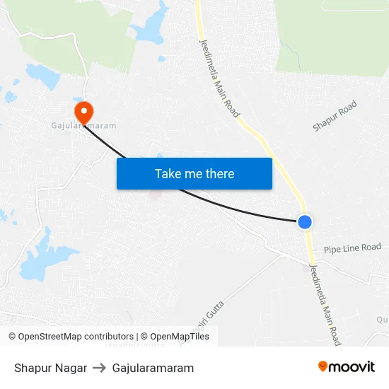 Shapur Nagar to Gajularamaram map
