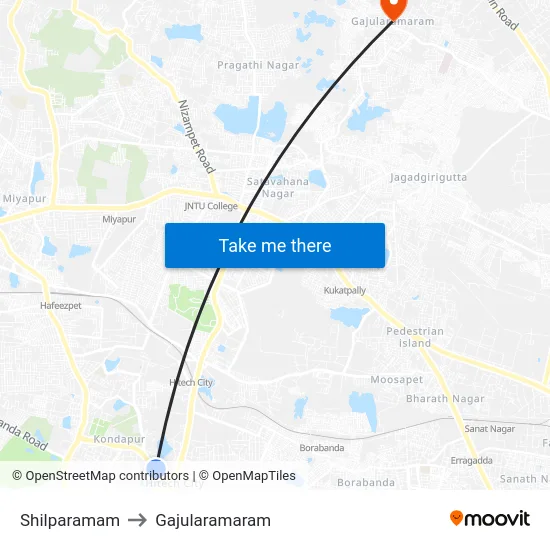 Shilparamam to Gajularamaram map