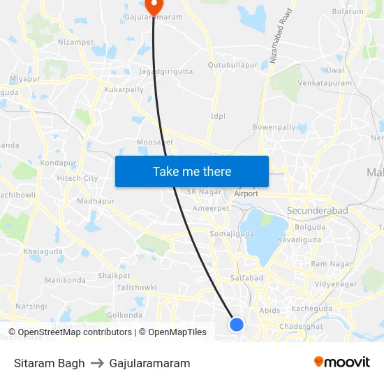 Sitaram Bagh to Gajularamaram map