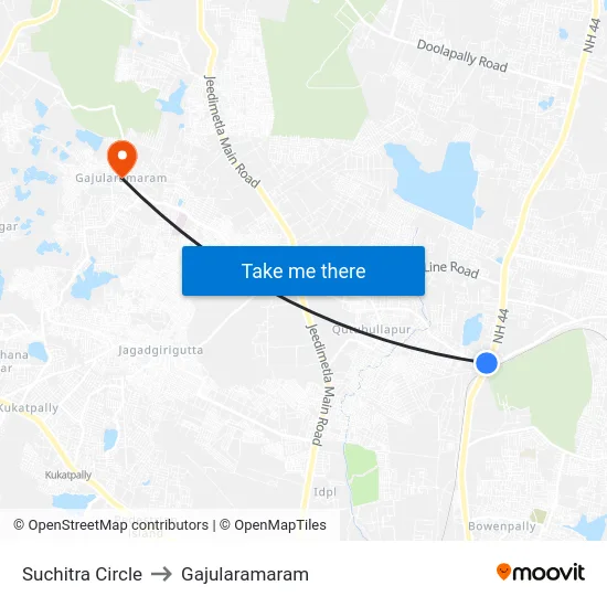 Suchitra Circle to Gajularamaram map