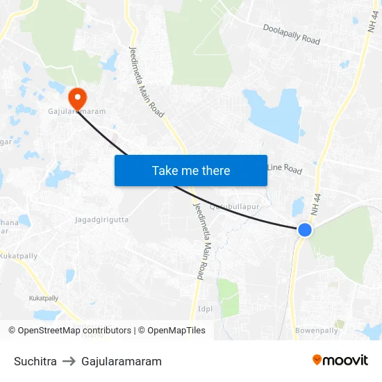 Suchitra to Gajularamaram map