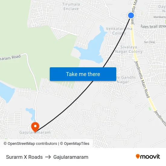 Surarm X Roads to Gajularamaram map