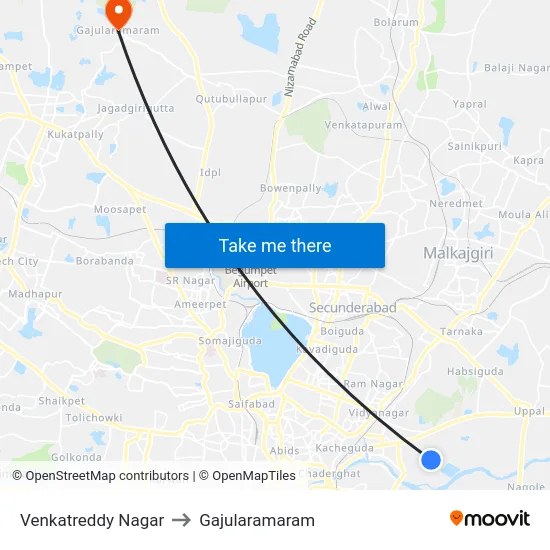 Venkatreddy Nagar to Gajularamaram map