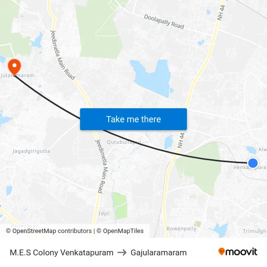 M.E.S Colony Venkatapuram to Gajularamaram map