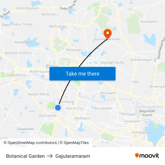 Botanical Garden to Gajularamaram map