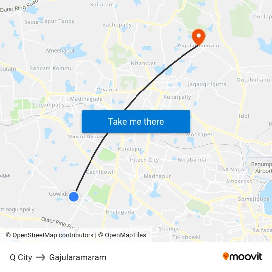 Q City to Gajularamaram map
