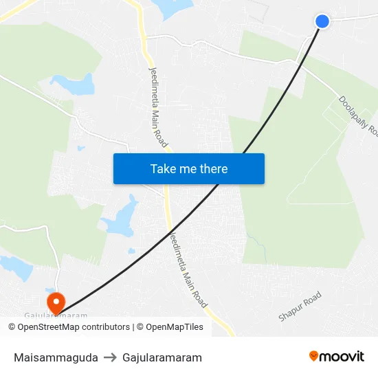 Maisammaguda to Gajularamaram map
