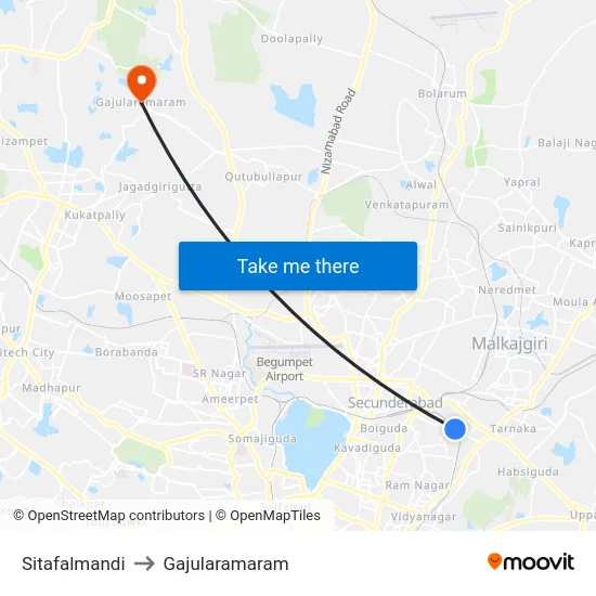 Sitafalmandi to Gajularamaram map
