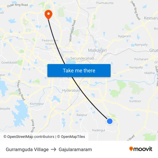 Gurramguda Village to Gajularamaram map