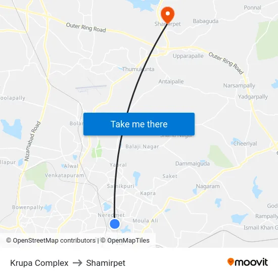 Krupa Complex to Shamirpet map