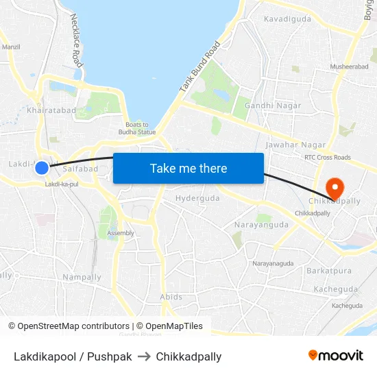 Lakdikapool / Pushpak to Chikkadpally map