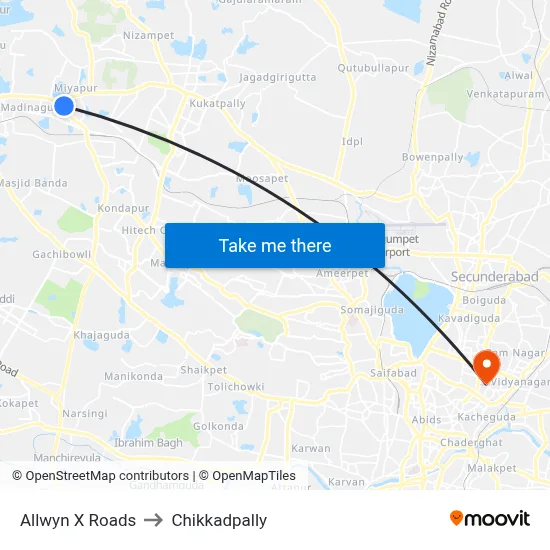 Allwyn X Roads to Chikkadpally map