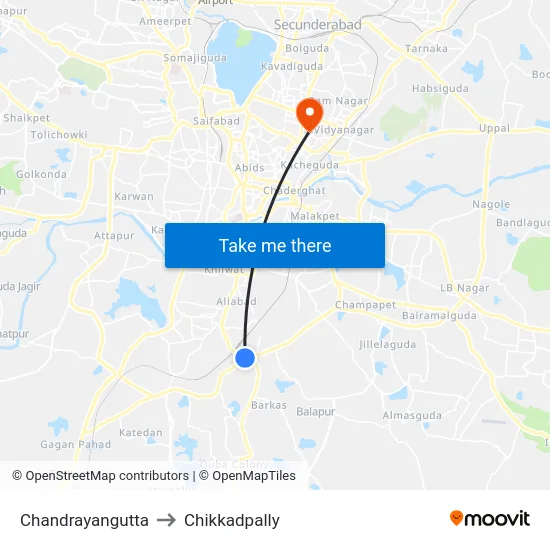 Chandrayangutta to Chikkadpally map