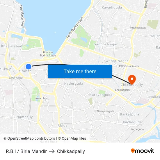 R.B.I / Birla Mandir to Chikkadpally map