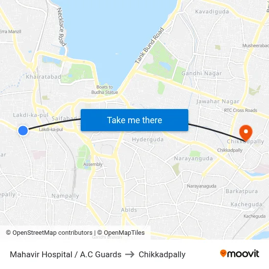 Mahavir Hospital / A.C Guards to Chikkadpally map