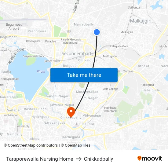 Taraporewalla Nursing Home to Chikkadpally map