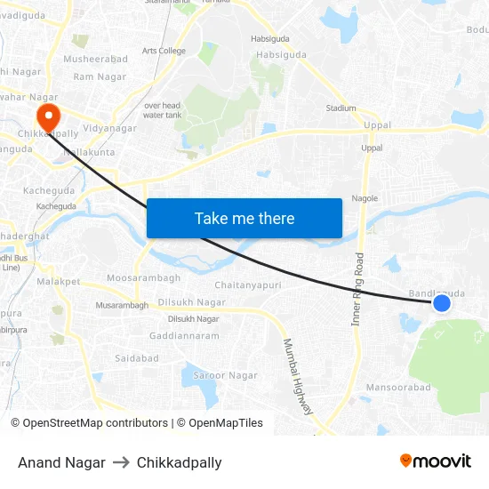 Anand Nagar to Chikkadpally map
