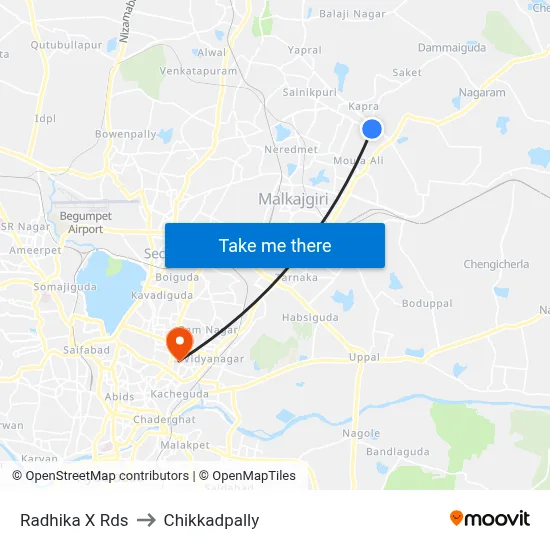 Radhika X Rds to Chikkadpally map
