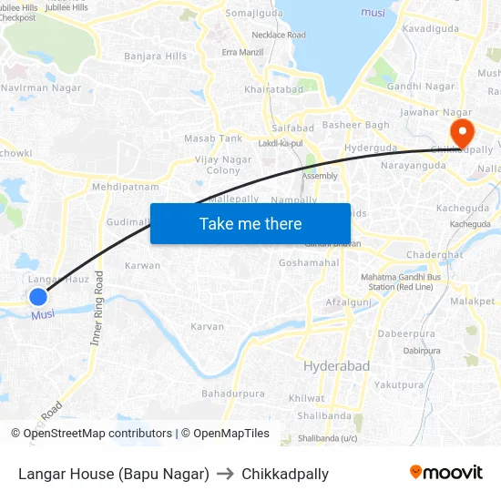 Langar House (Bapu Nagar) to Chikkadpally map