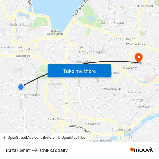 Bazar Ghat to Chikkadpally map