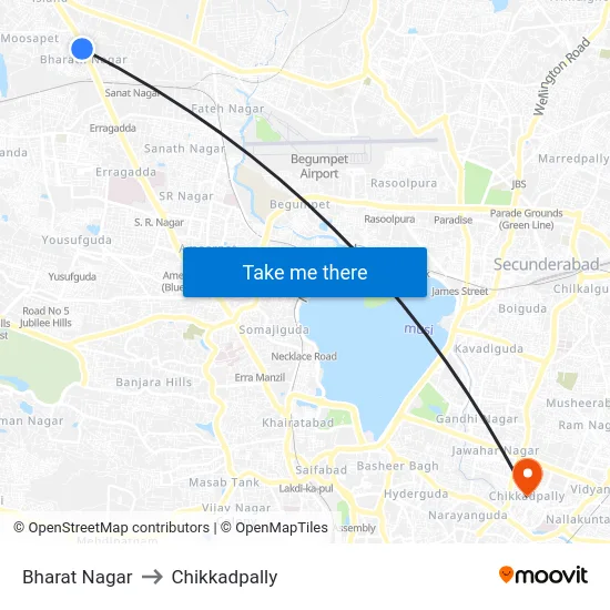 Bharat Nagar to Chikkadpally map