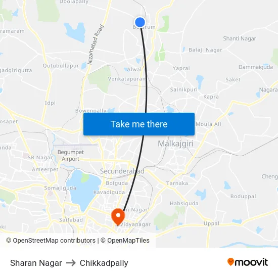 Sharan Nagar to Chikkadpally map