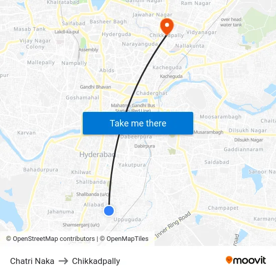 Chatri Naka to Chikkadpally map