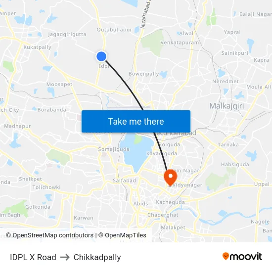 IDPL X Road to Chikkadpally map