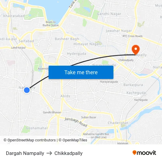 Dargah Nampally to Chikkadpally map