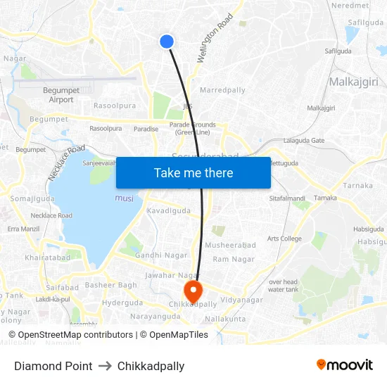 Diamond Point to Chikkadpally map