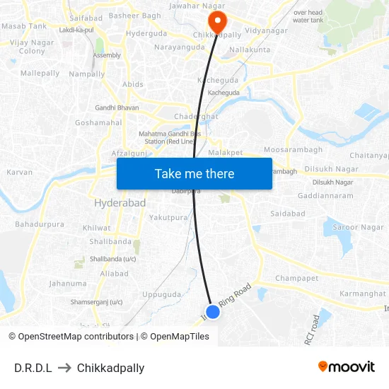 D.R.D.L to Chikkadpally map