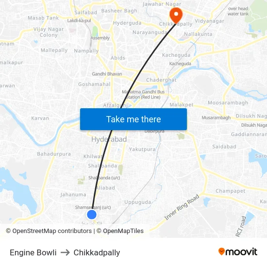 Engine Bowli to Chikkadpally map
