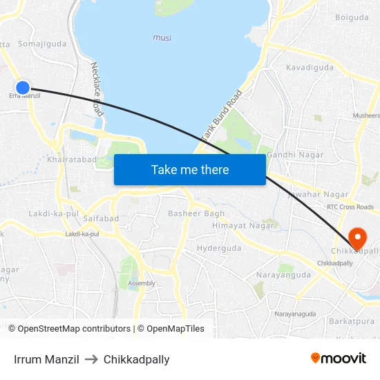 Irrum Manzil to Chikkadpally map