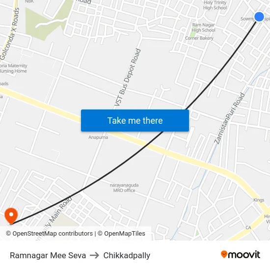 Ramnagar Mee Seva to Chikkadpally map