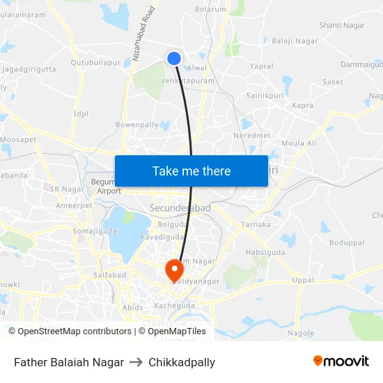 Father Balaiah Nagar to Chikkadpally map