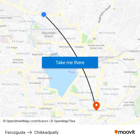 Ferozguda to Chikkadpally map