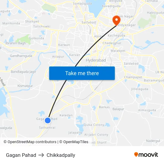 Gagan Pahad to Chikkadpally map