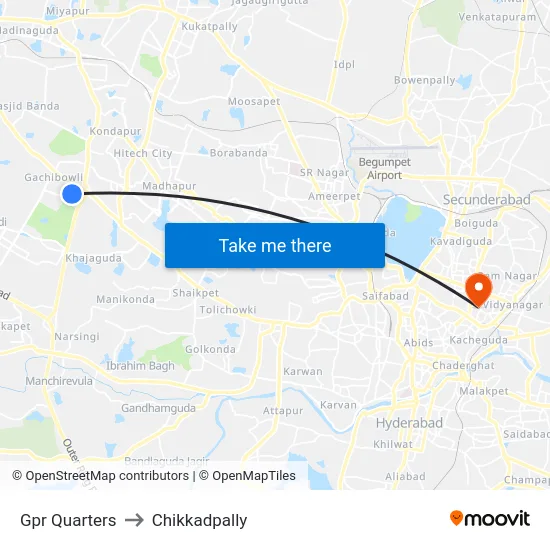 Gpr Quarters to Chikkadpally map